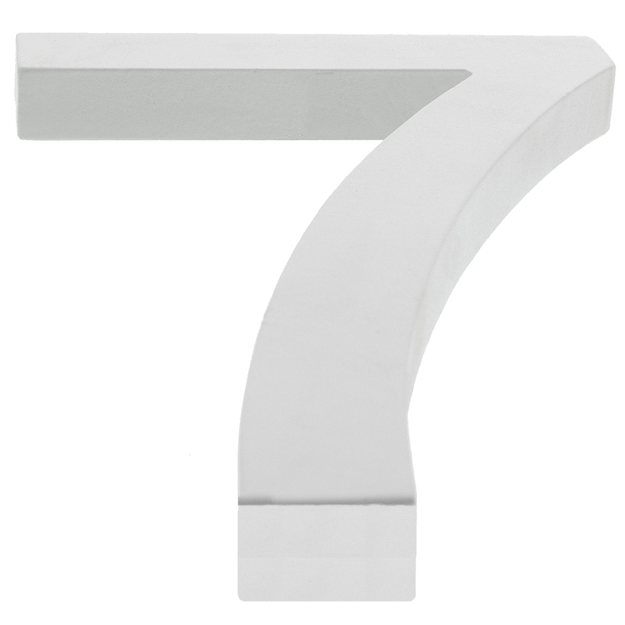 Arial Font White Painted Mdf Wood Number 7 (seven) 6 Inches