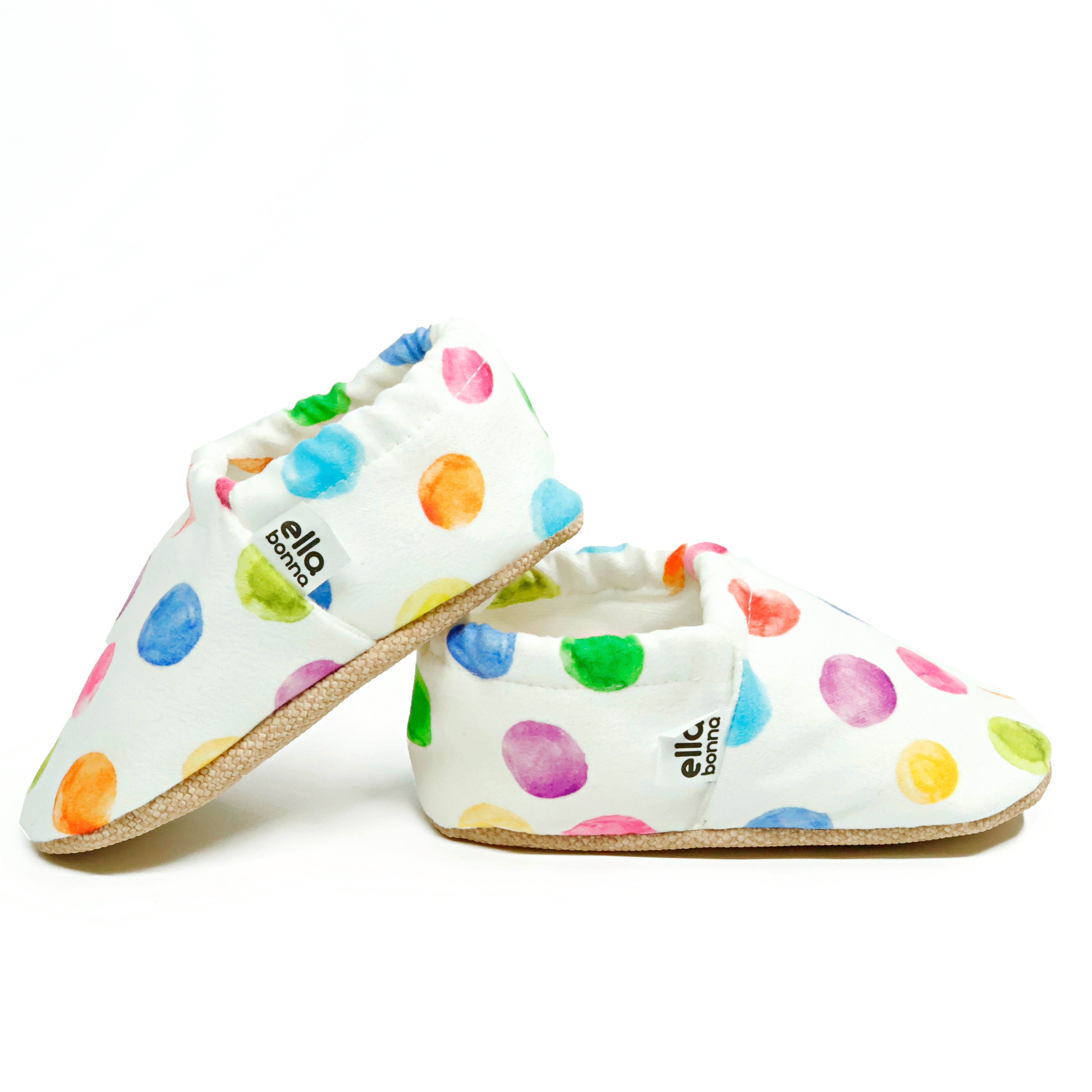 Ella Bonna Non-slip Sole Color Dots Baby Booties, Home Boot Slippers Nursery Shoes