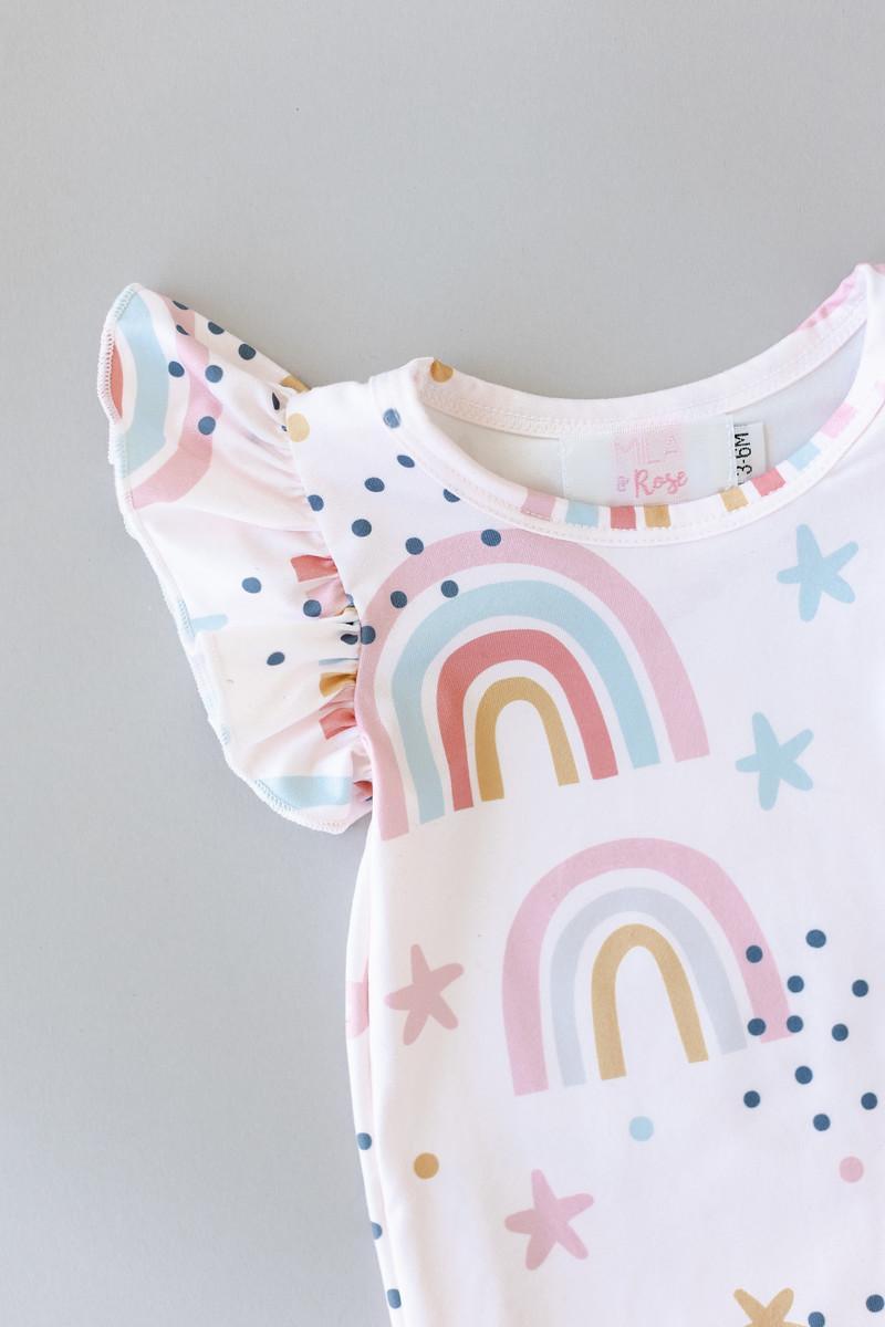 Over The Rainbow S/s Flutter Bodysuit