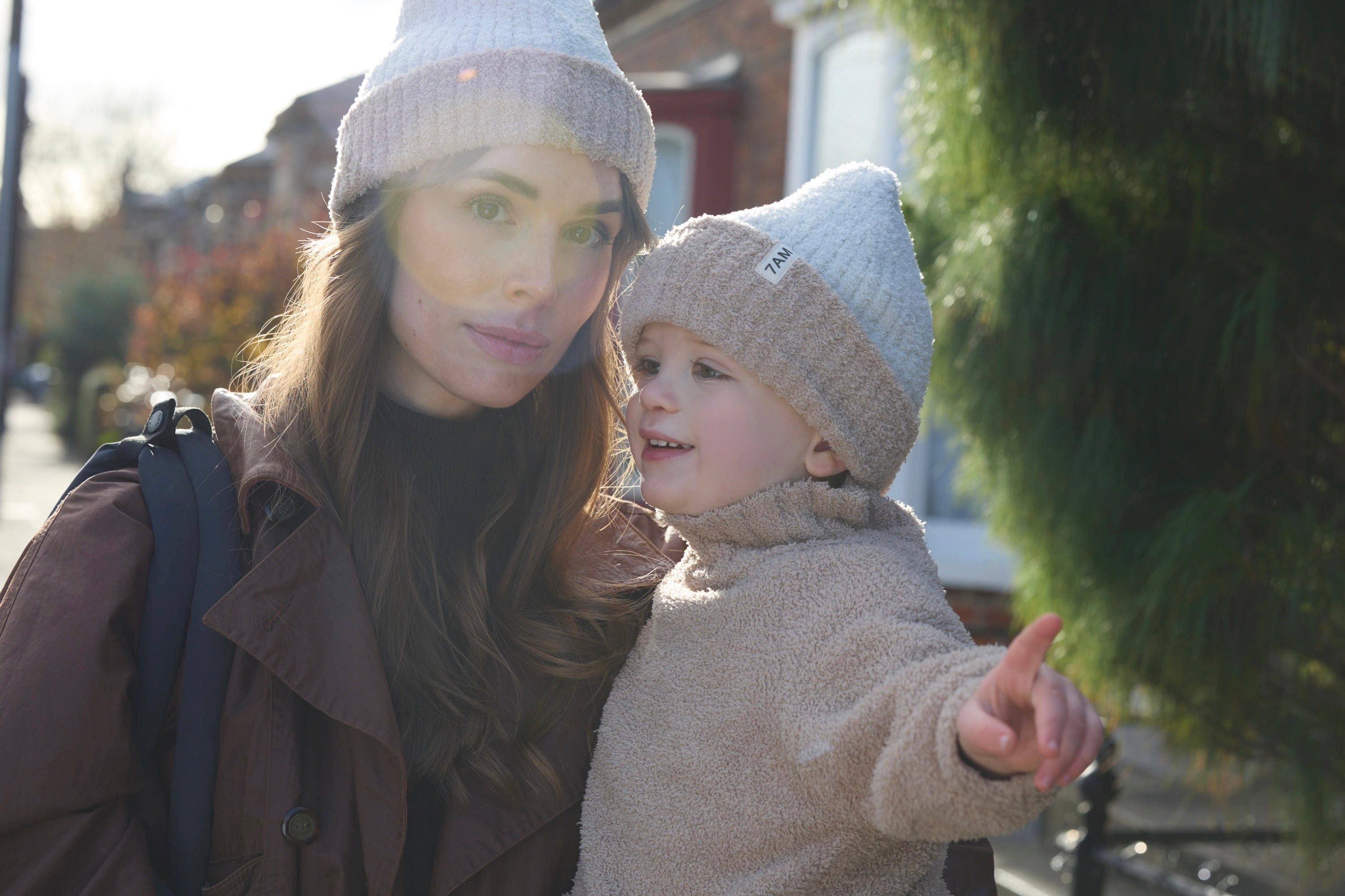 2-tone Ribbed Beanie - Fuzzy