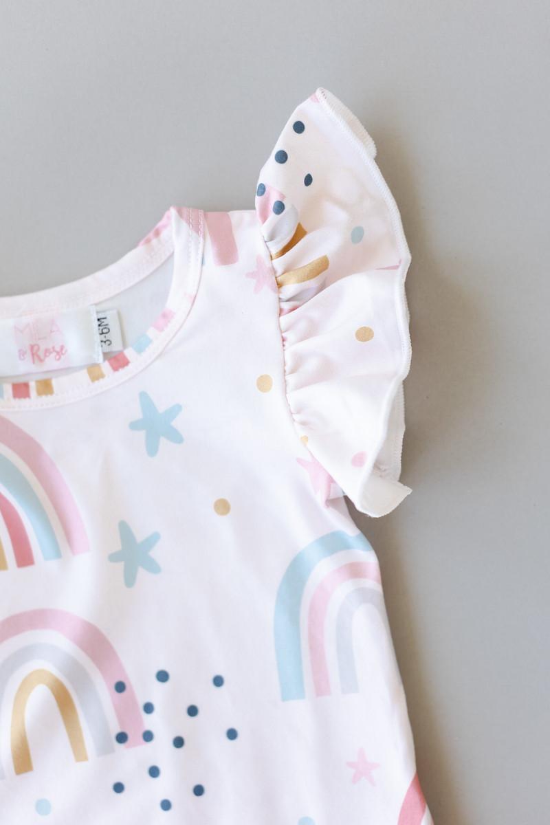 Over The Rainbow S/s Flutter Bodysuit