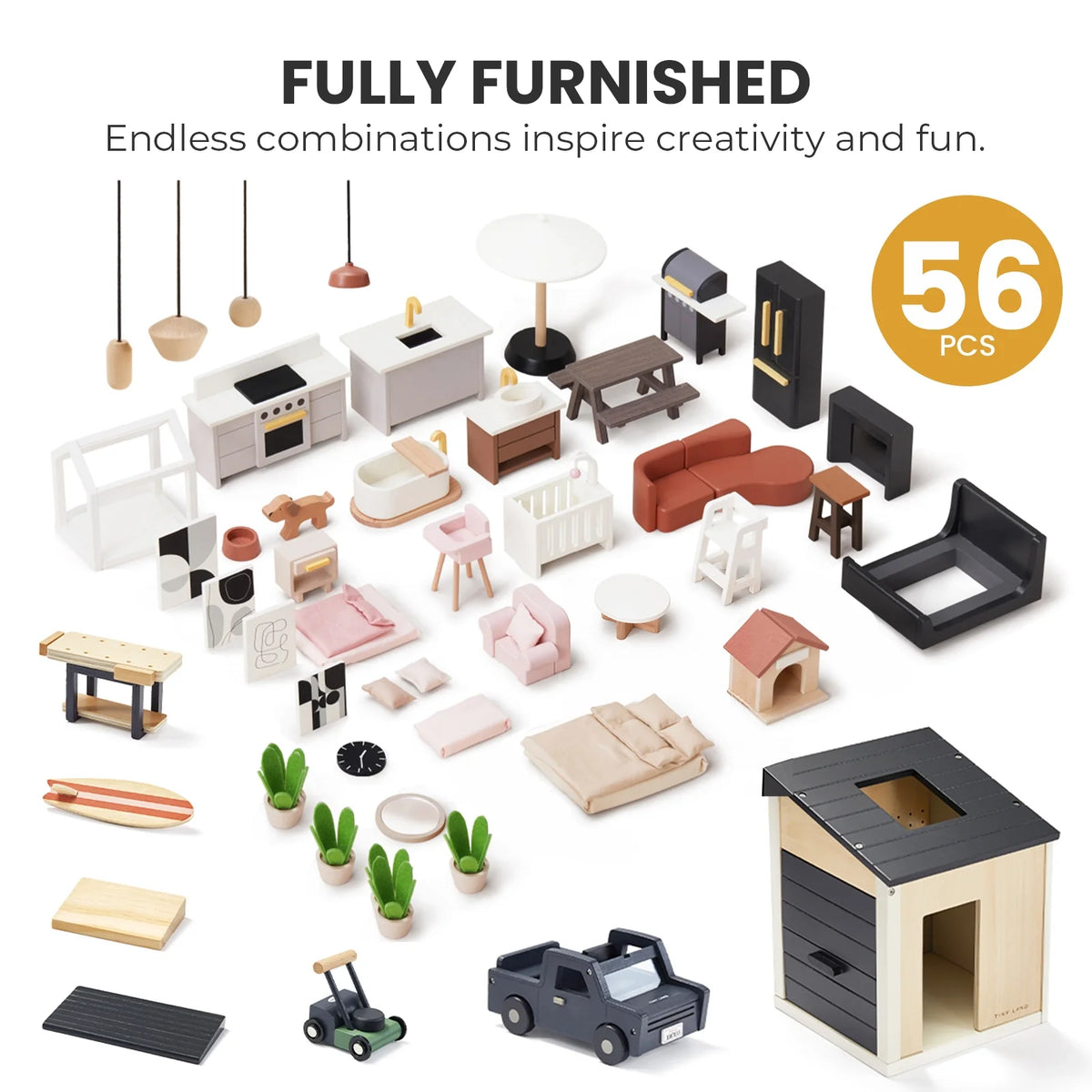 ® Sweetwood Edge Dollhouse & Wooden Dollhouse Garage