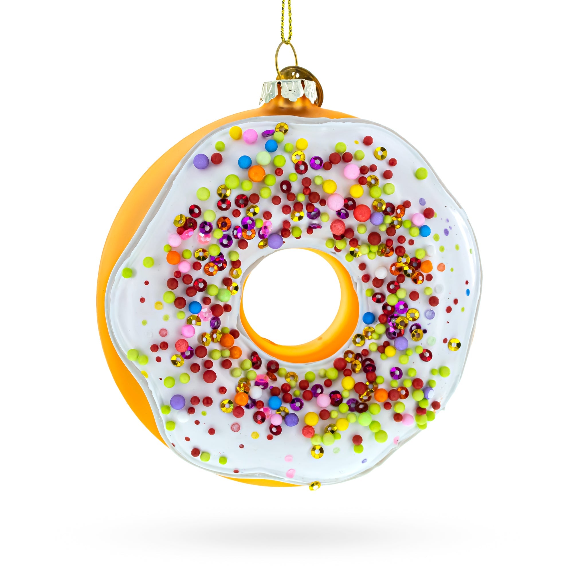 Tempting Doughnut Delight - Blown Glass Christmas Ornament