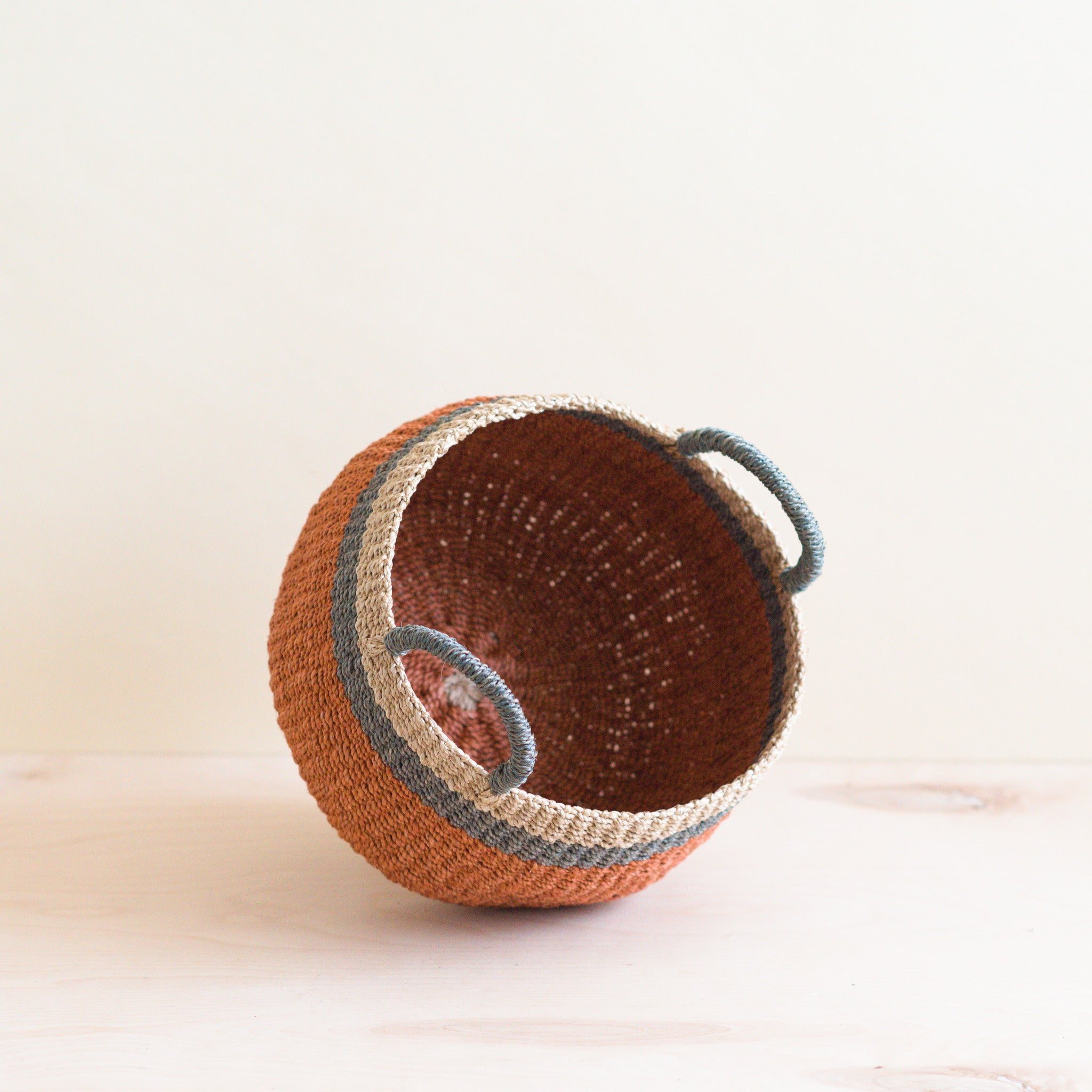 Coral Tabletop Catch-all With Handle - Handcrafted Baskets | Likhâ
