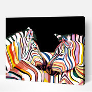 Zebras – Paint By Numbers Kit | Artwille | 14x18 Inch Canvas