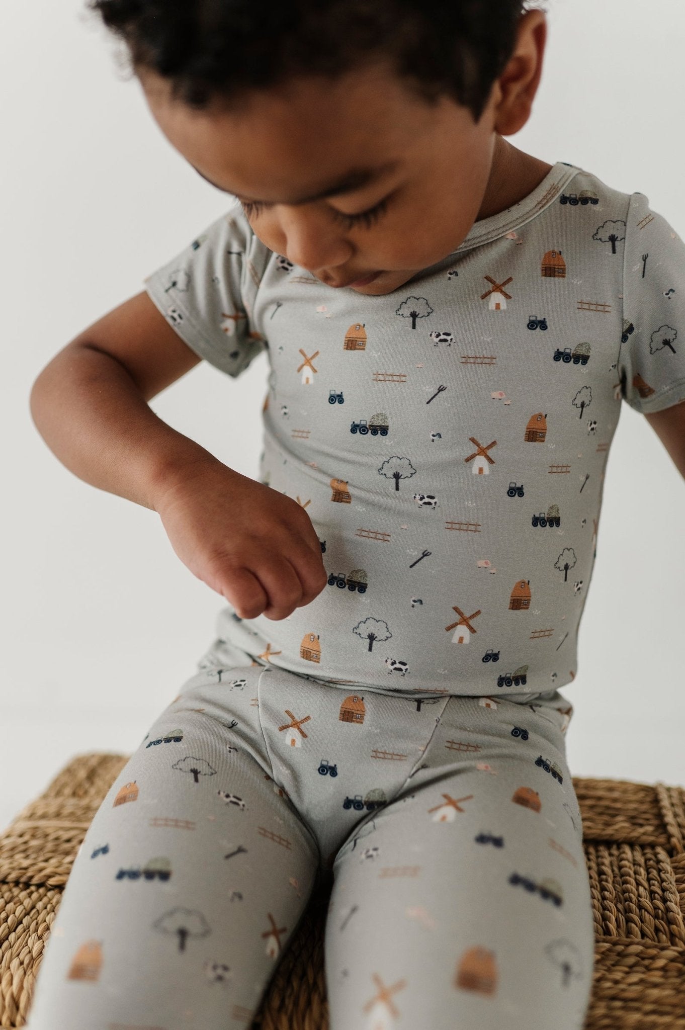 Boys Short Sleeve Lounge Set In Farm