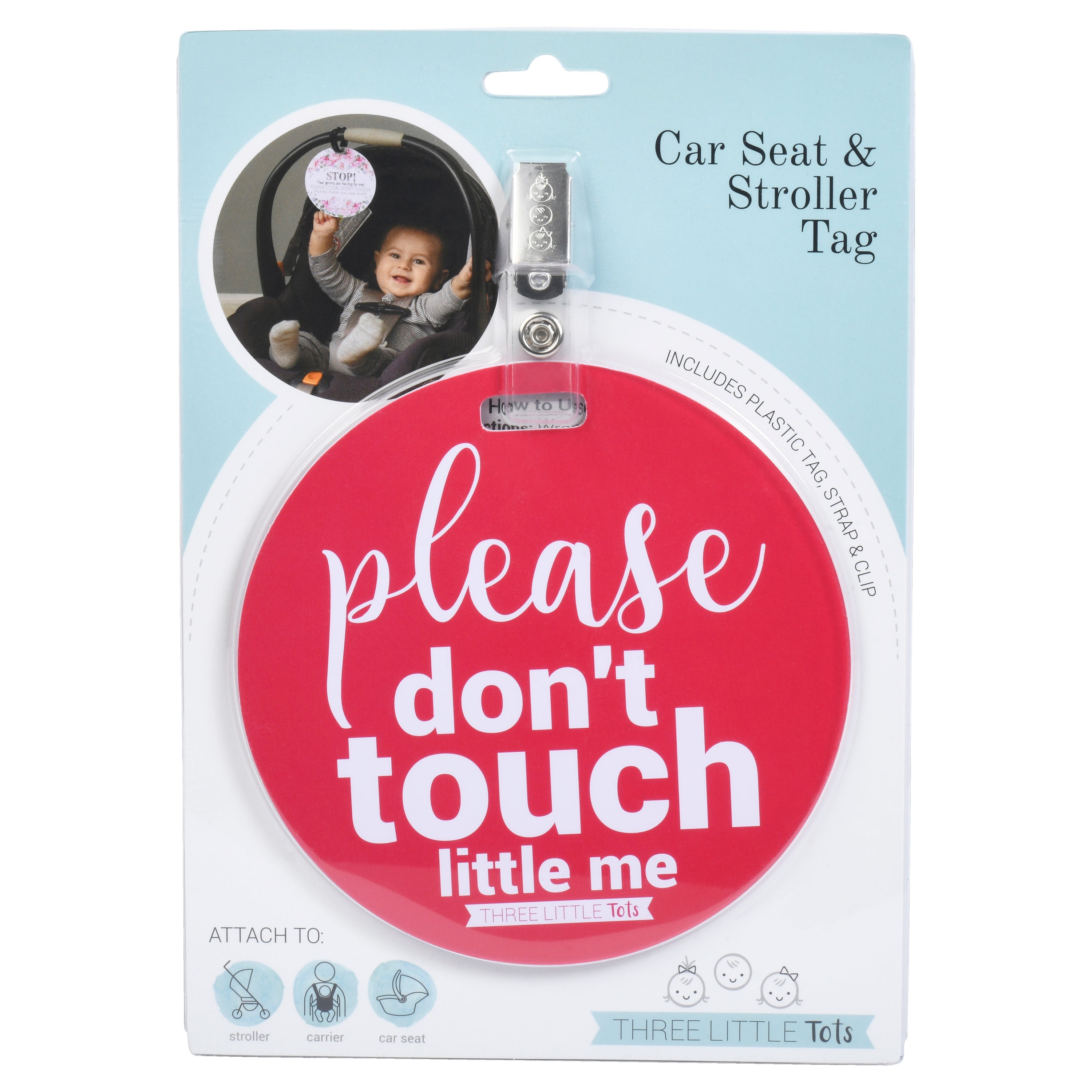 Pink Please Don't Touch Little Me Newborn Car Seat Sign Tag