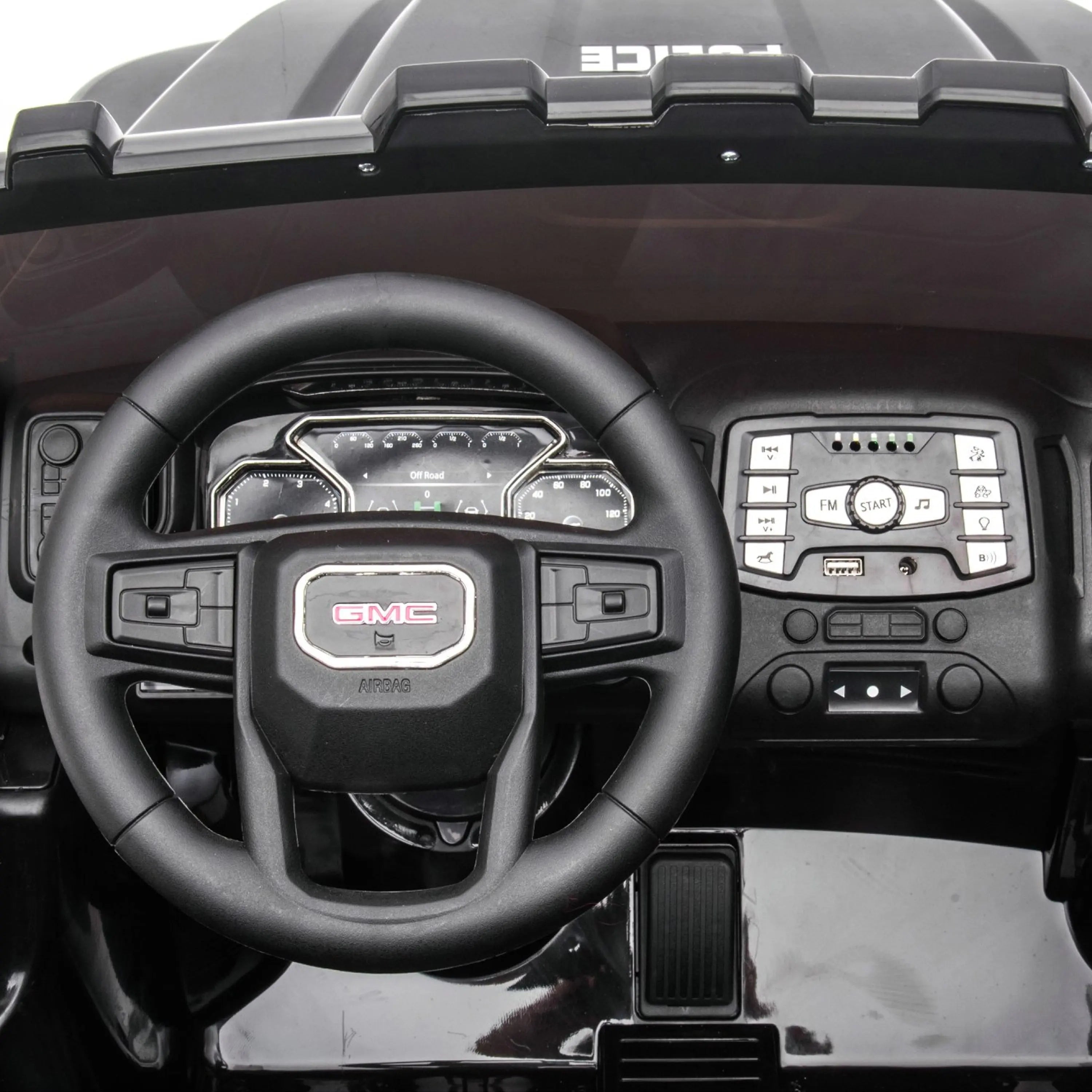 24v Gmc Sierra Denali 2 Seater Police Ride-on Truck