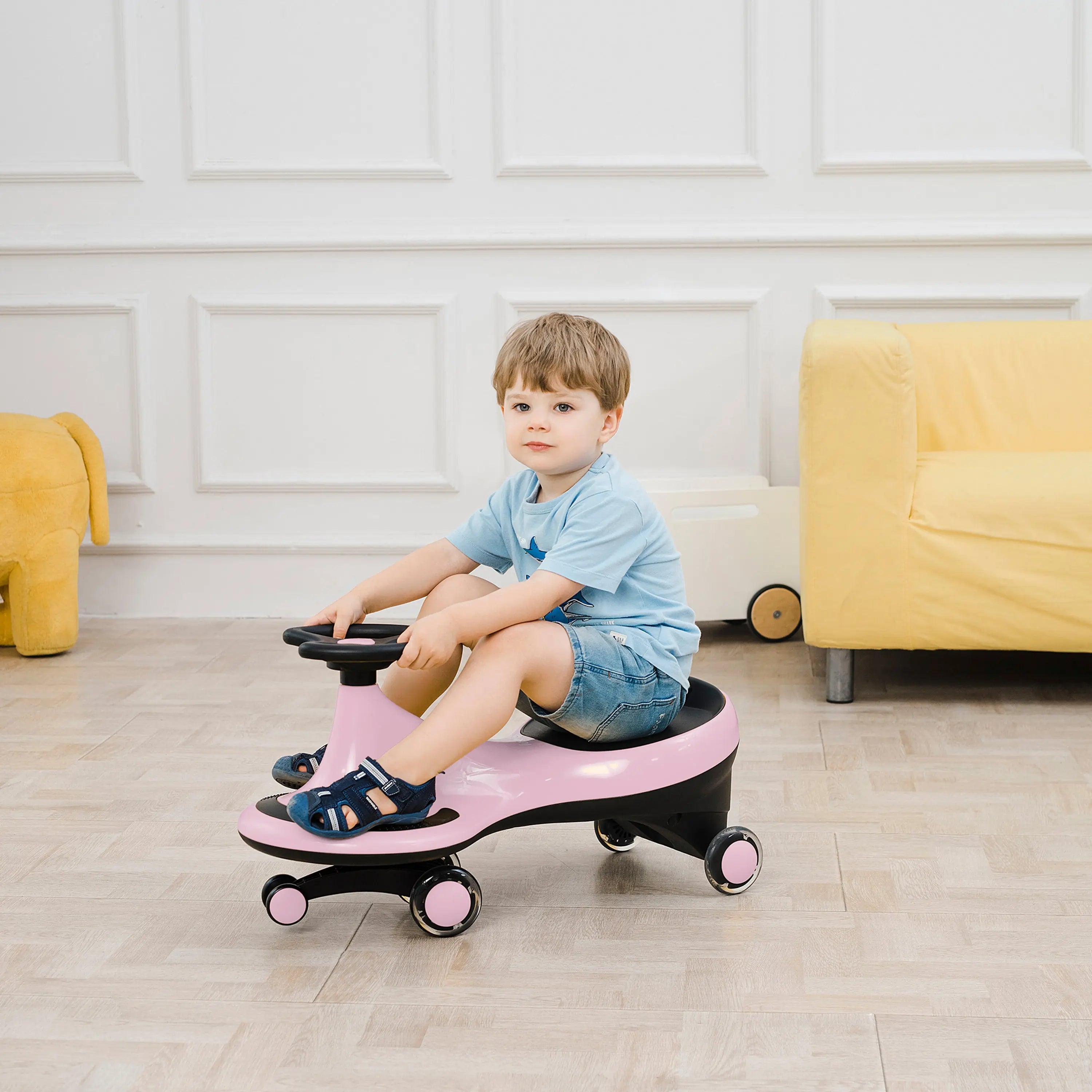 Swing Car With Flashing Wheels