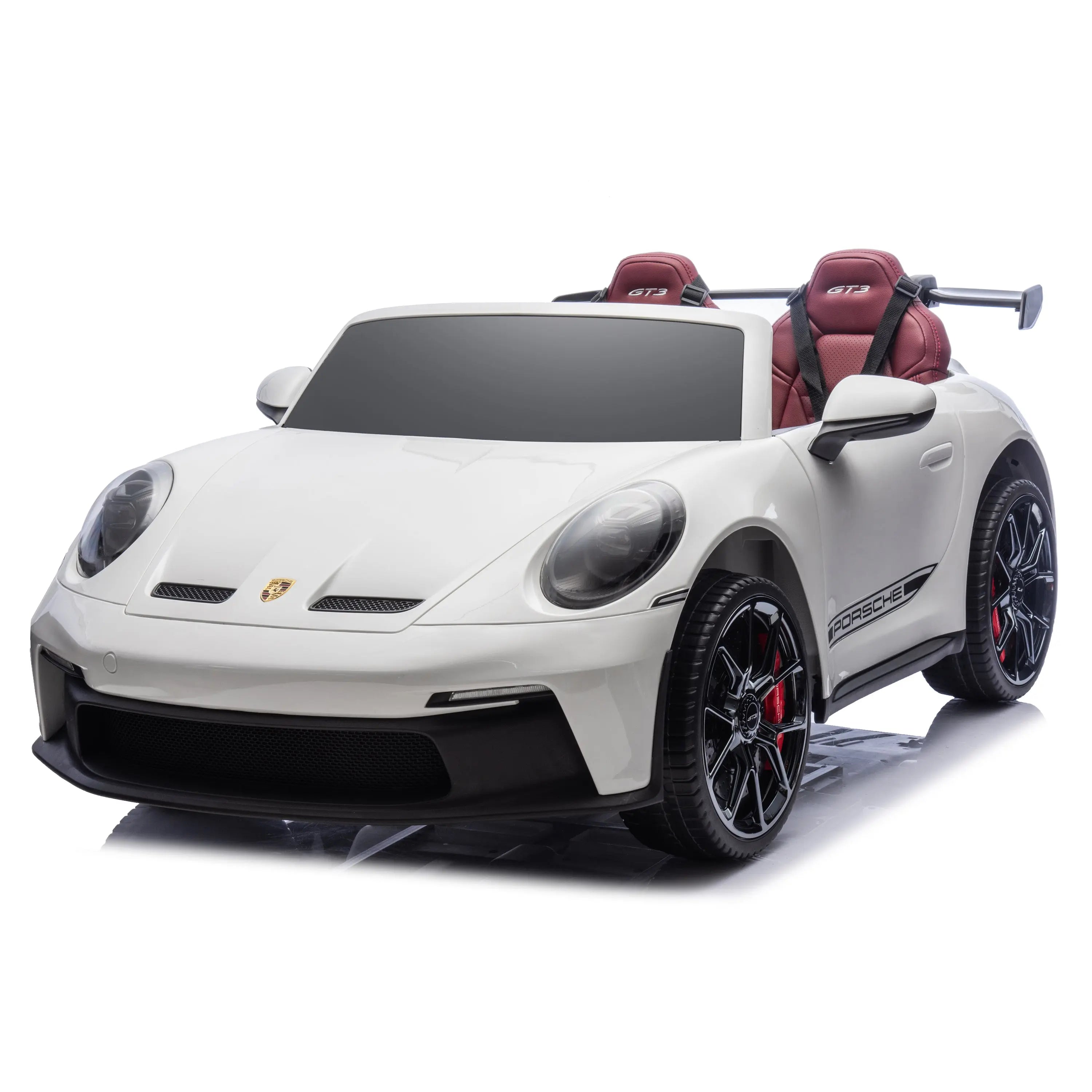 PUSH レッド シルバー Porsche Ride-On Car 2-Seater 24V Electric Pink 911 GT3, Freddo