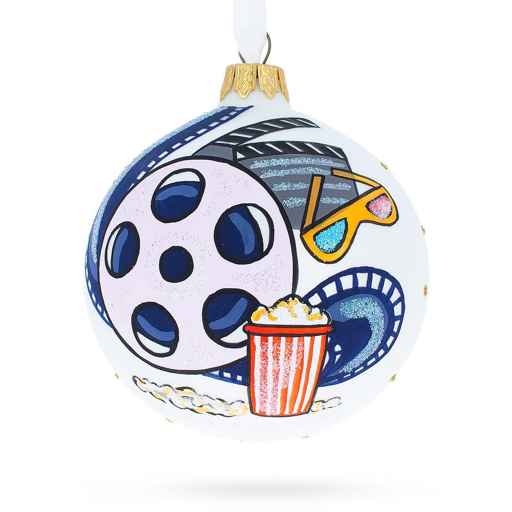 Cinema Enthusiast: Movie Lover Blown Glass Ball Christmas Ornament 3.25 Inches