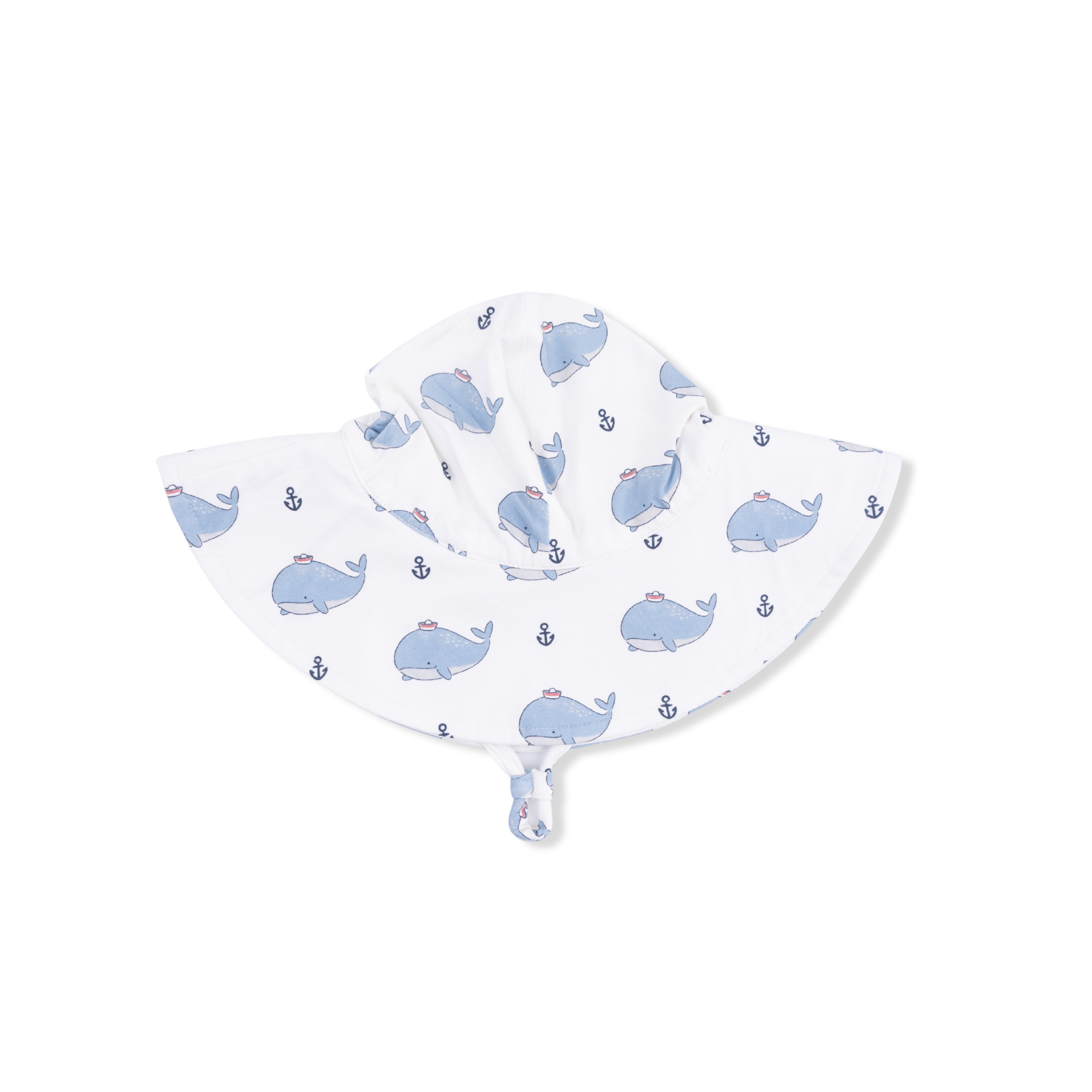 Bubbly Sailor Whales Blue - Wide Brim Sun Hat