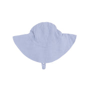 Micro Gingham Blue Blizzard - Wide Brim Sun Hat