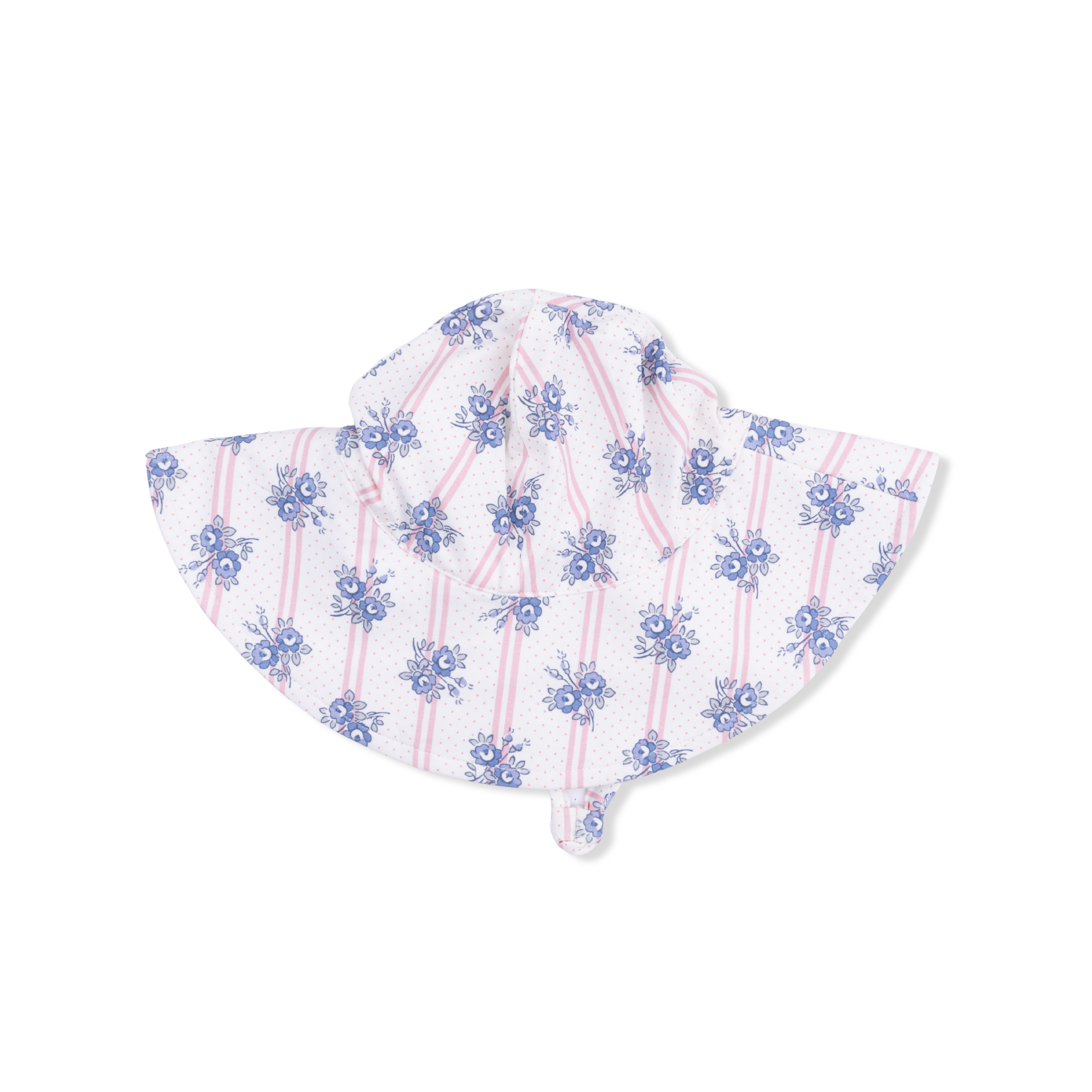 Stripe Dot Roses - Wide Brim Sun Hat
