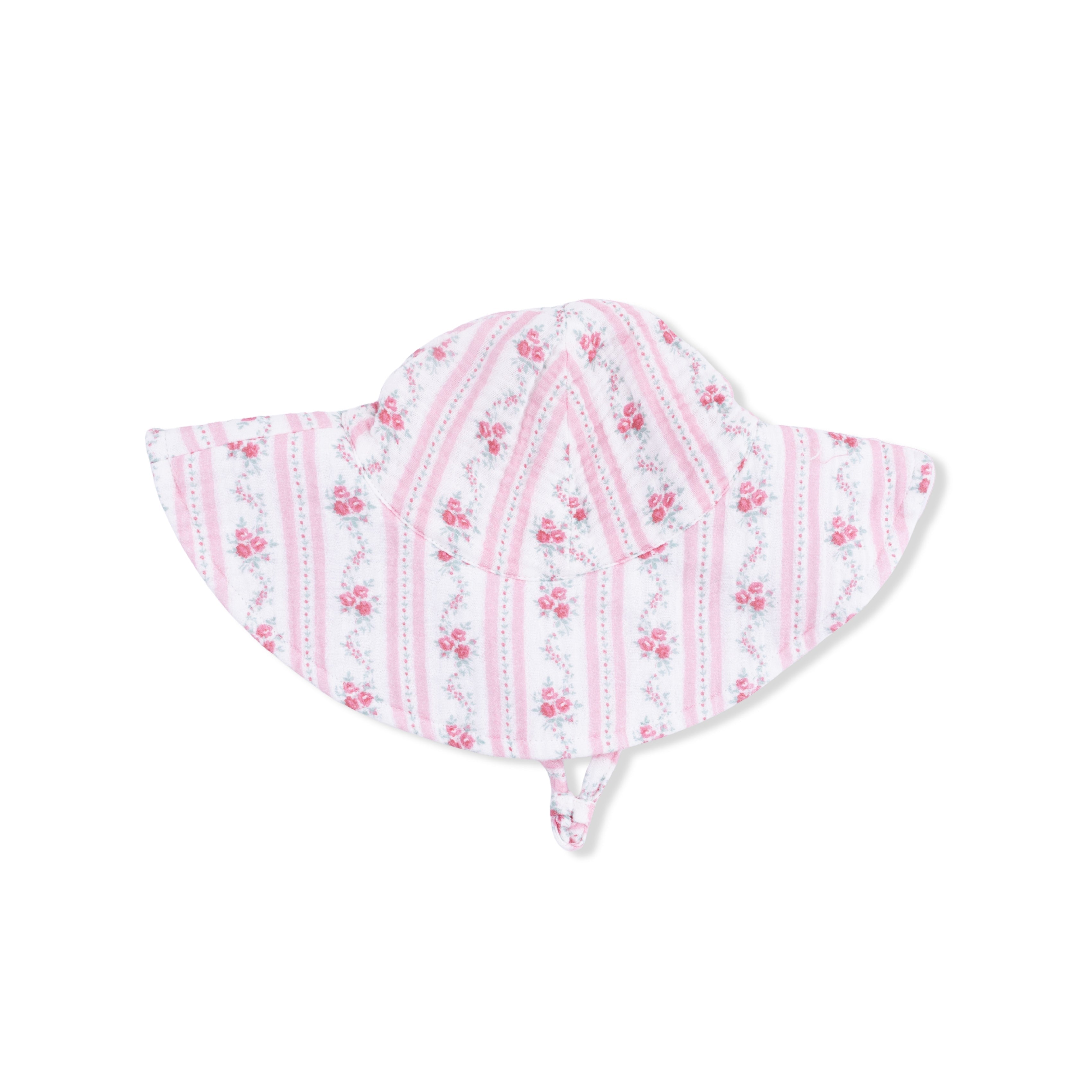 Winding Roses Stripe - Wide Brim Sun Hat