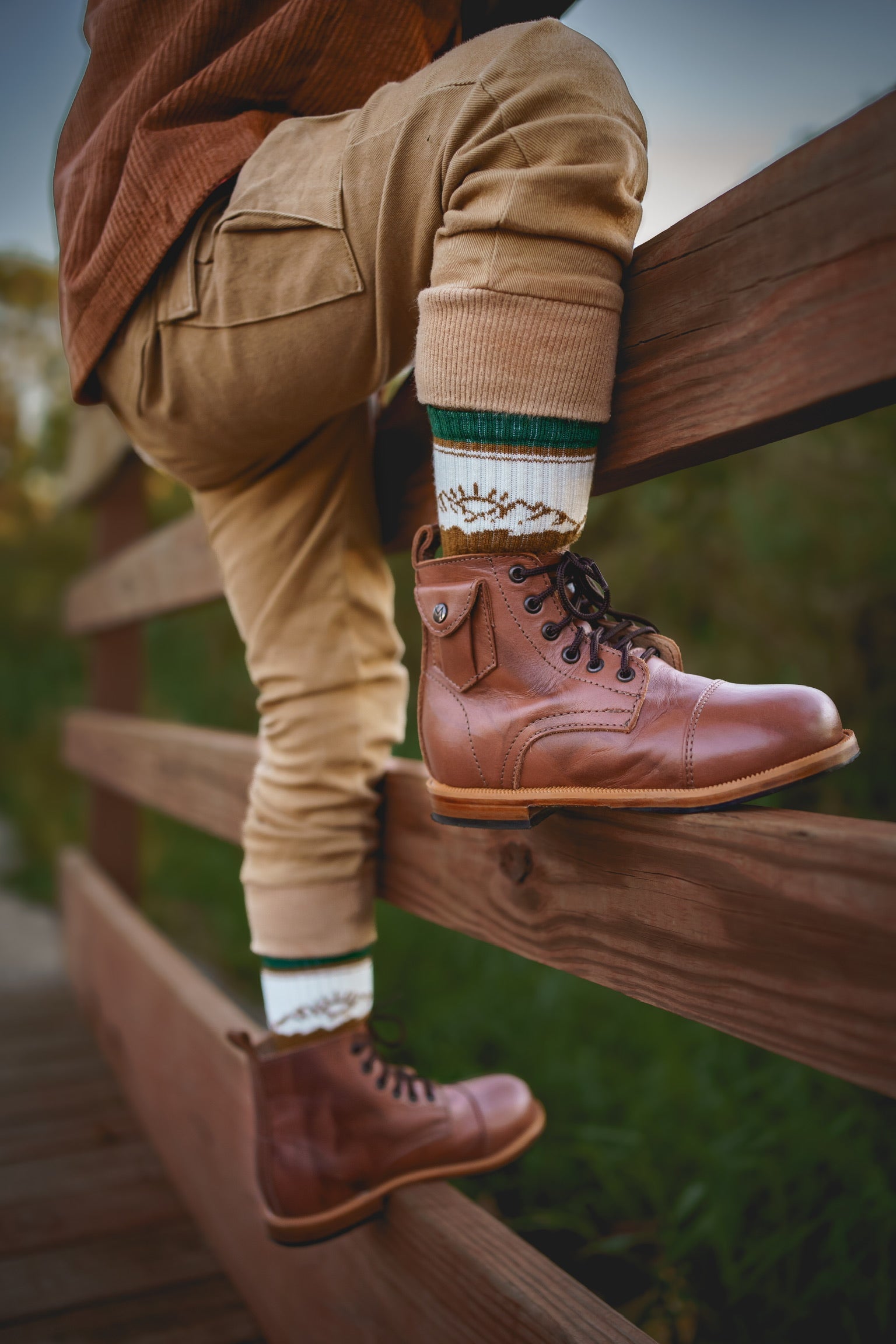 Green Boot Socks “wild” Merino Wool