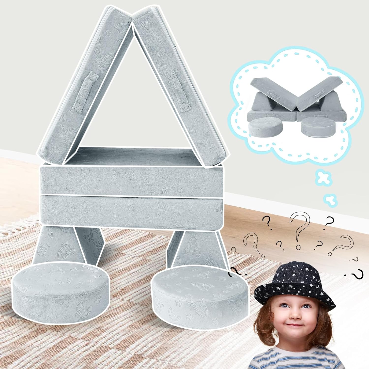 8-piece Kids Play Couch|glowsofa