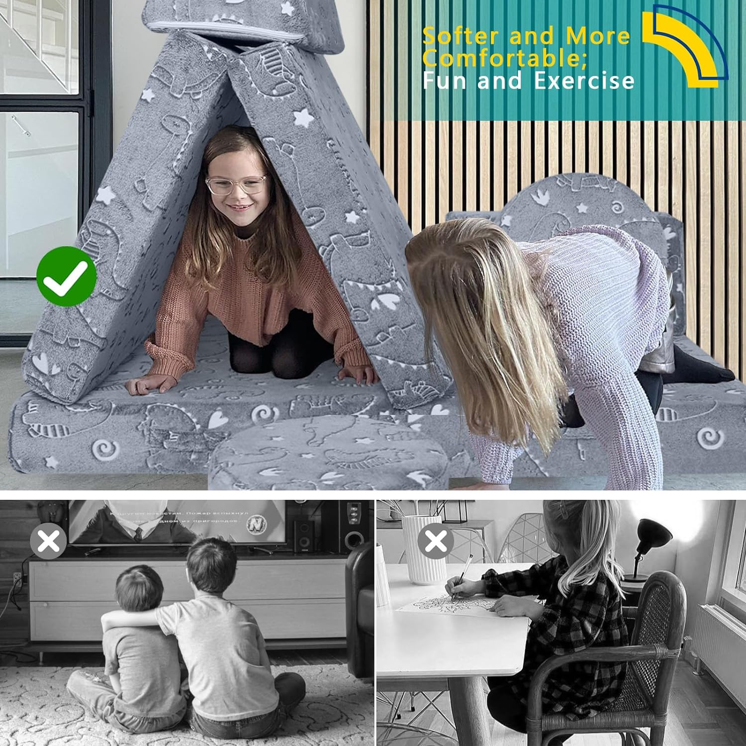 8-piece Kids Play Couch|glowsofa