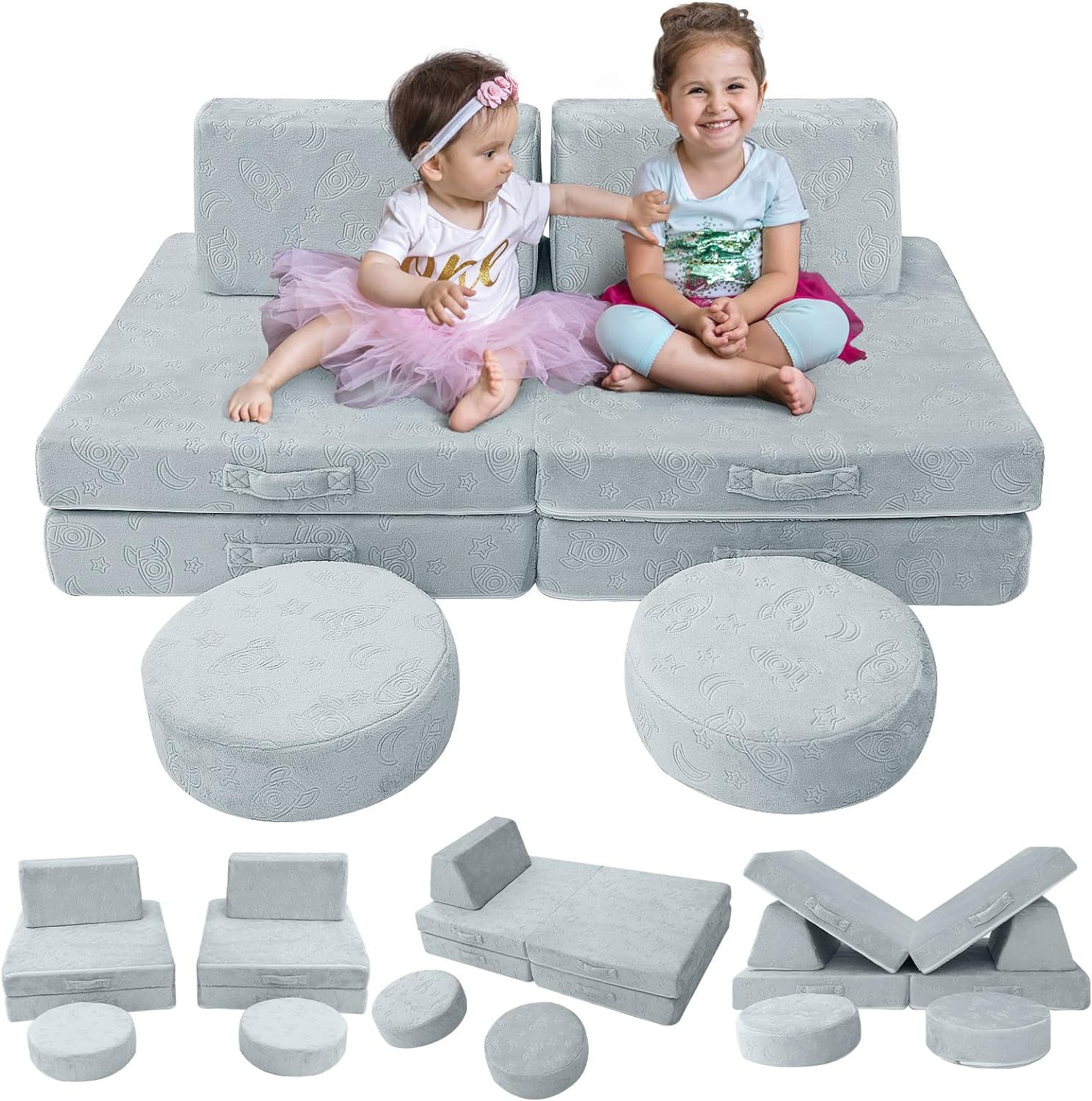 8-piece Kids Play Couch|glowsofa