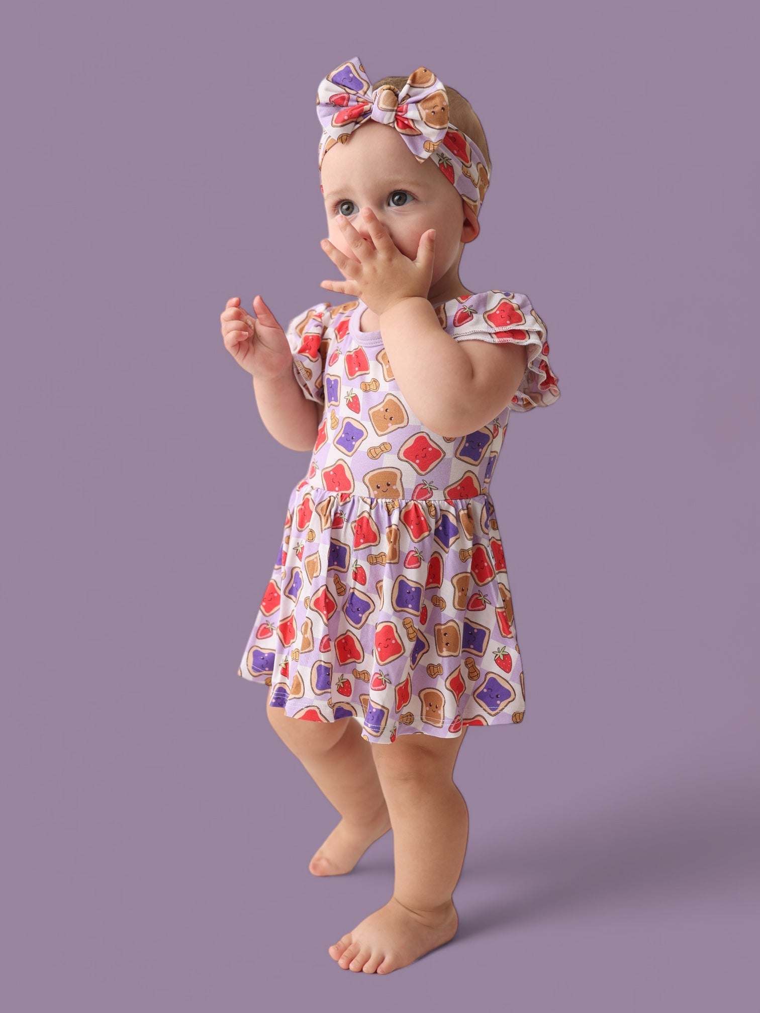 Exclusive Peanut Butter Jelly Time Dream Cap Sleeve Bodysuit Dress