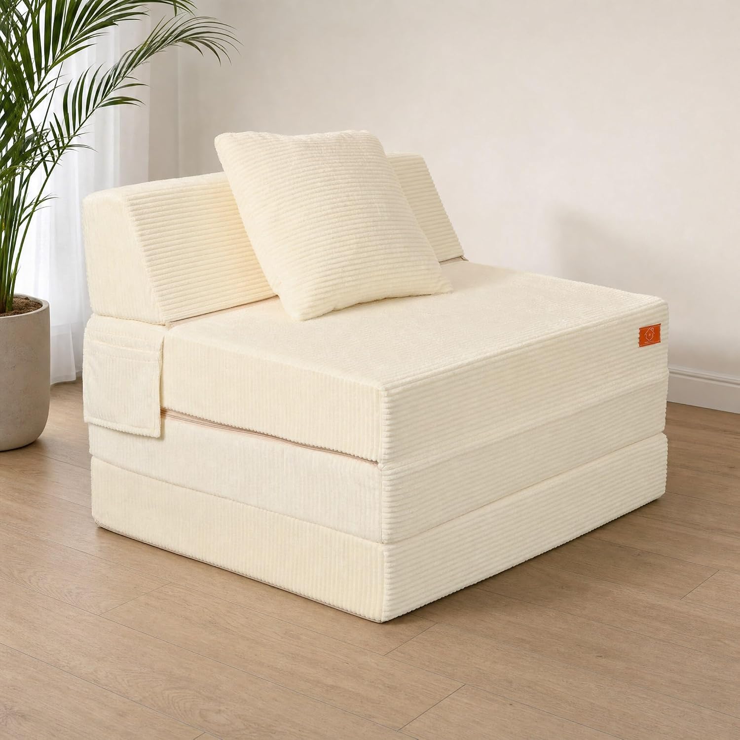 Folding Sleeper Chair Bed, 4-in-1 Boneless Futon