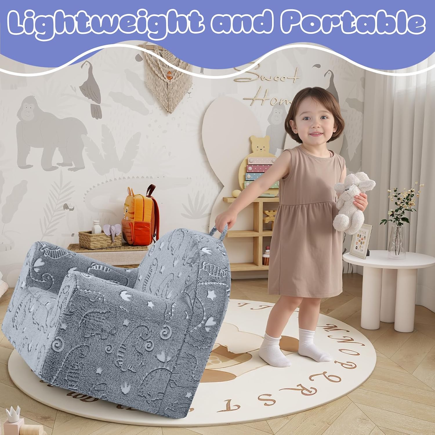 Glow Astronaut Fold Out Kids Couch, Ages 3+
