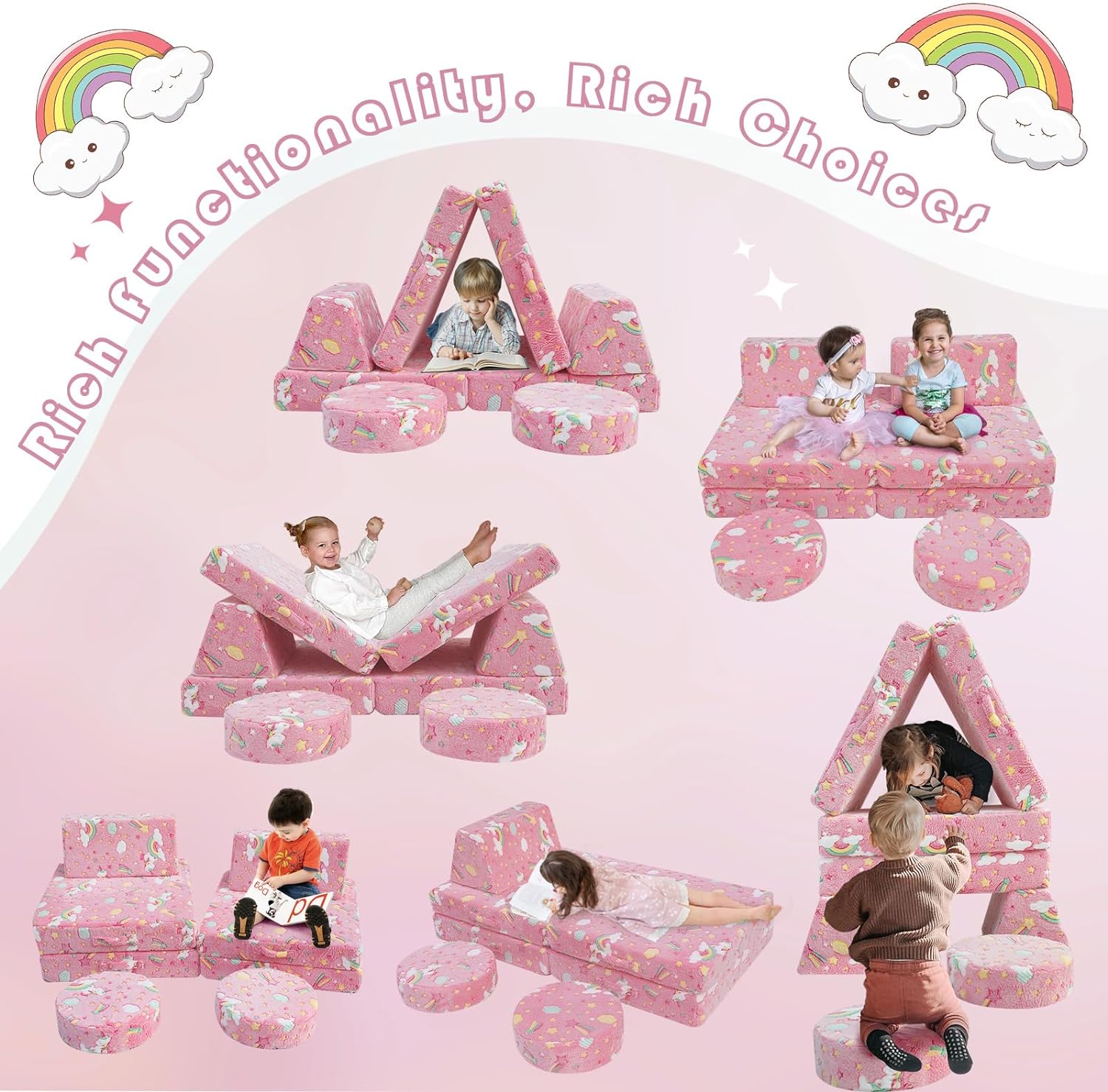 8-piece Kids Play Couch|glowsofa