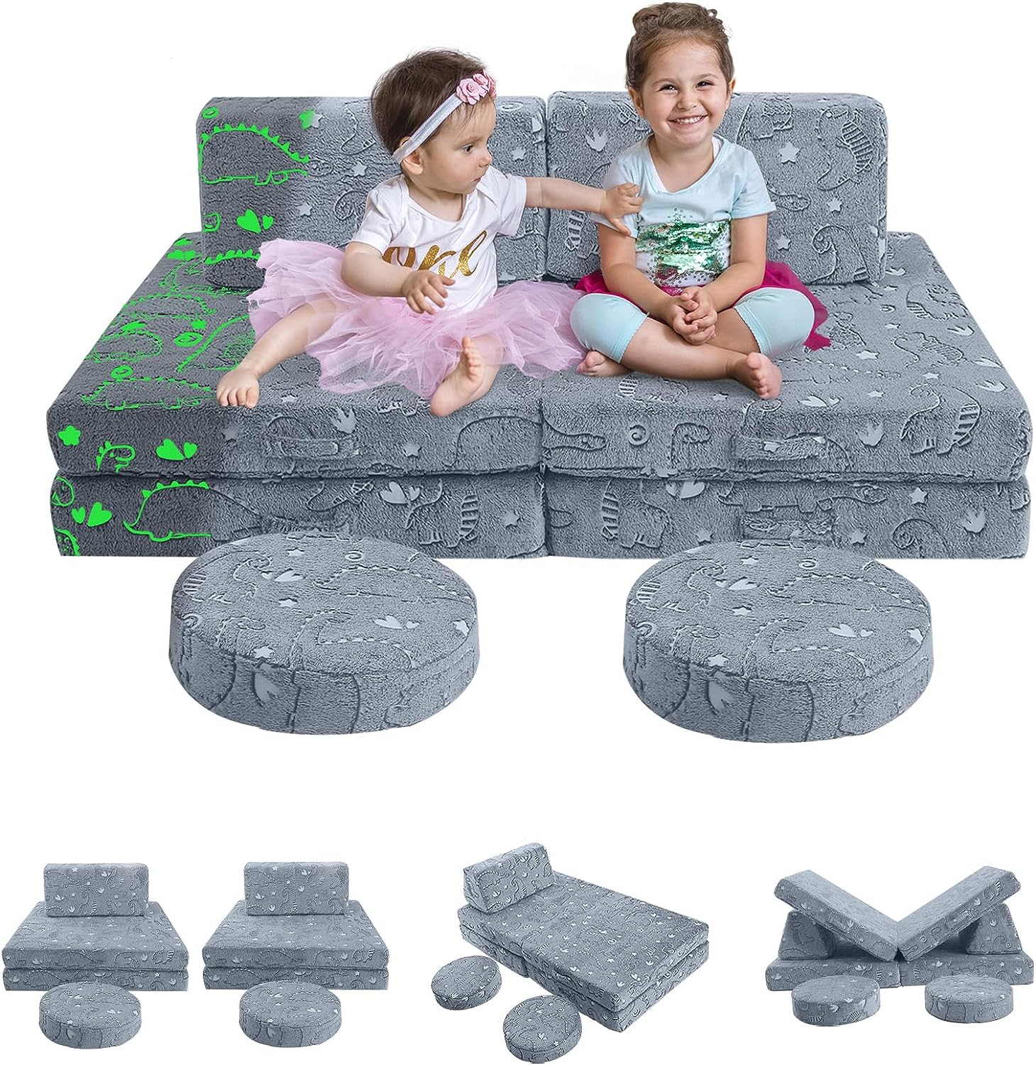 8-piece Kids Play Couch|glowsofa
