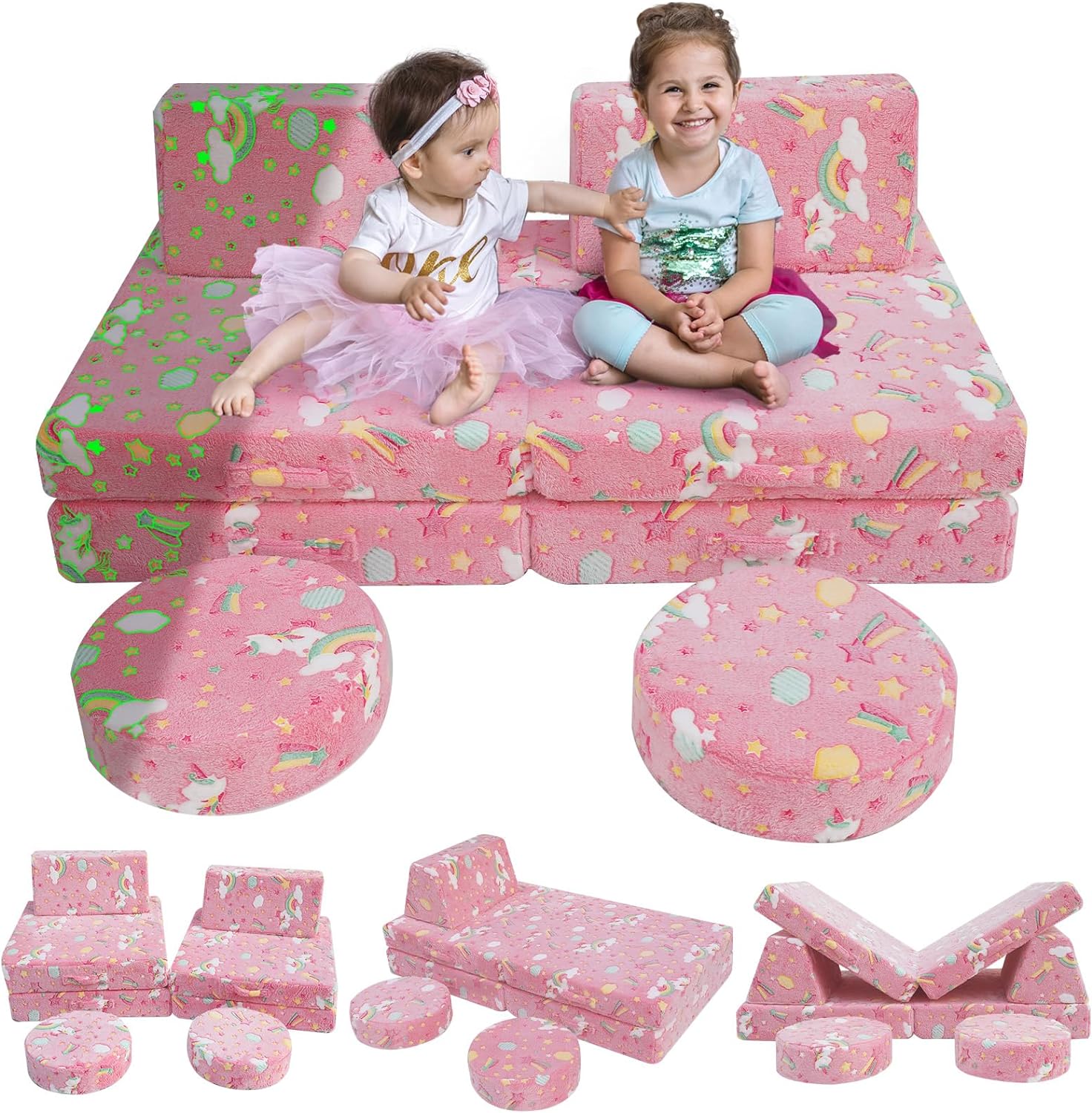 8-piece Kids Play Couch|glowsofa