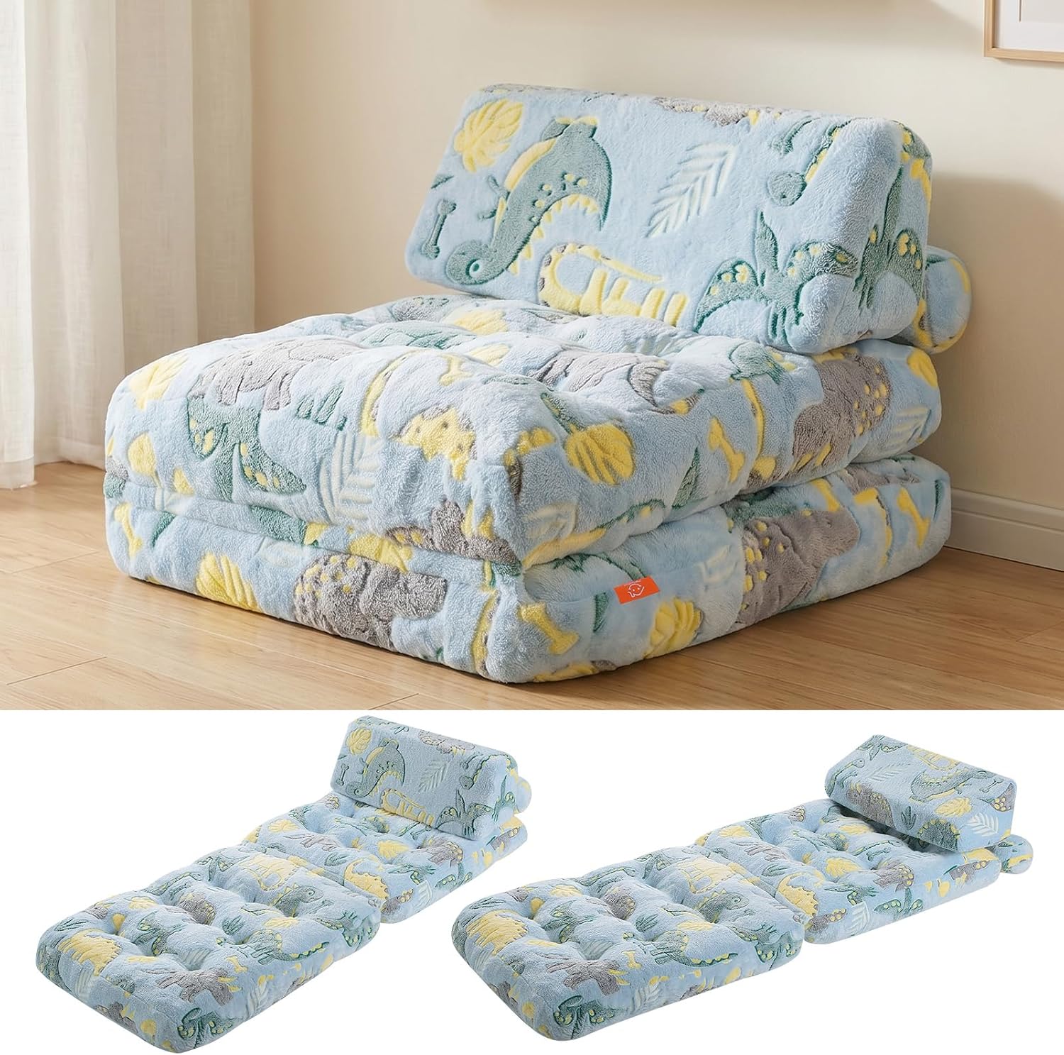 Kids Couch, 3-in-1 Fold-out Foam Chair