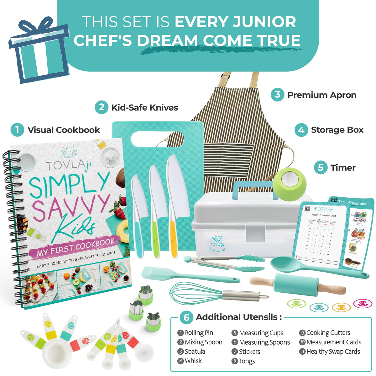 Tovla Jr. Ultimate Cooking & Baking Set For Kids | Award-winning All-in-one Kit For Young Chefs