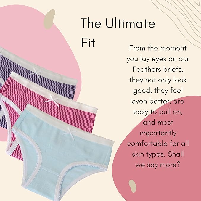 Feathers Girls And Toddler Underwear - Kids Underwear - Super Soft Cotton