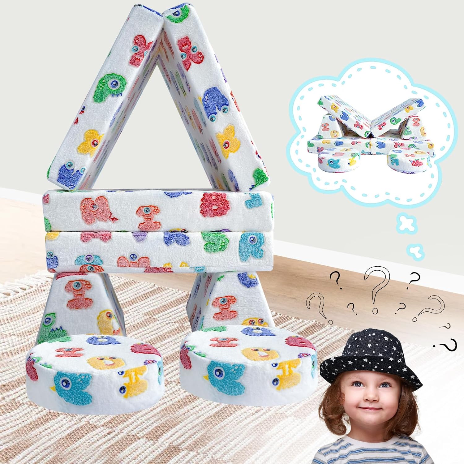 8-piece Kids Play Couch|glowsofa