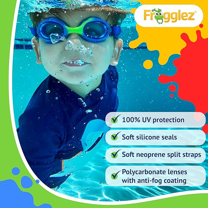 Blue Solid Kids Goggles