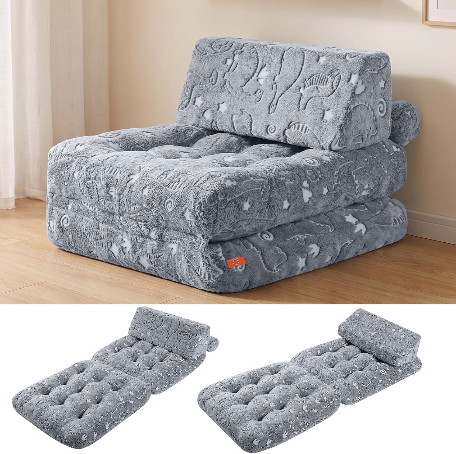 Kids Couch, 3-in-1 Fold-out Foam Chair
