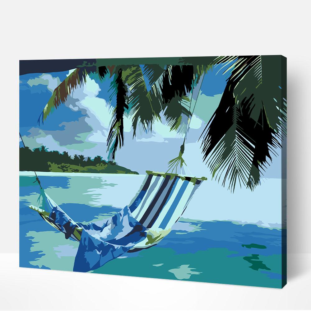 Paradise Island – Paint By Numbers Kit | Artwille | 14x18 Inch Canvas
