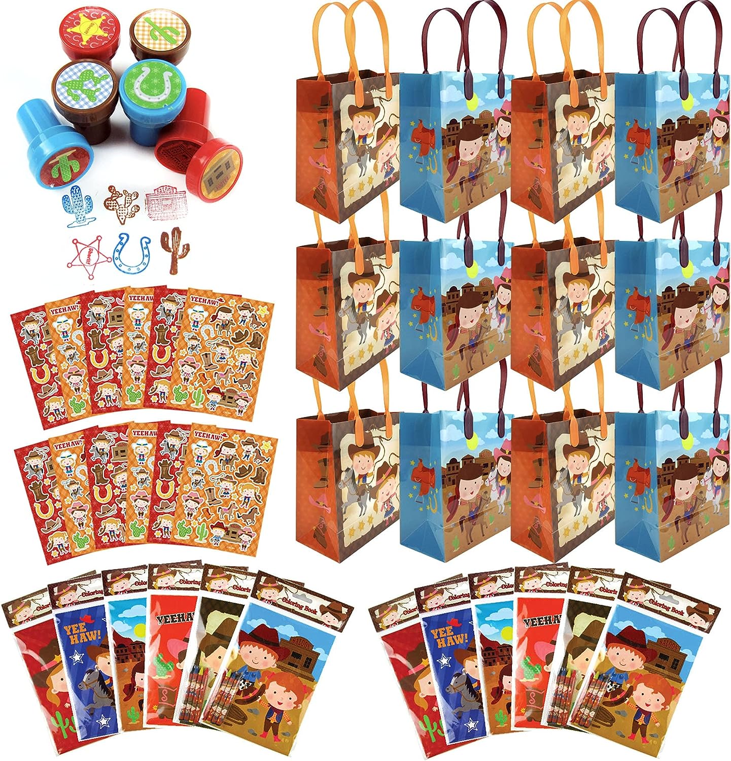 Western Cowboy Cowgirl Party Favor Bundle For 12 Kids