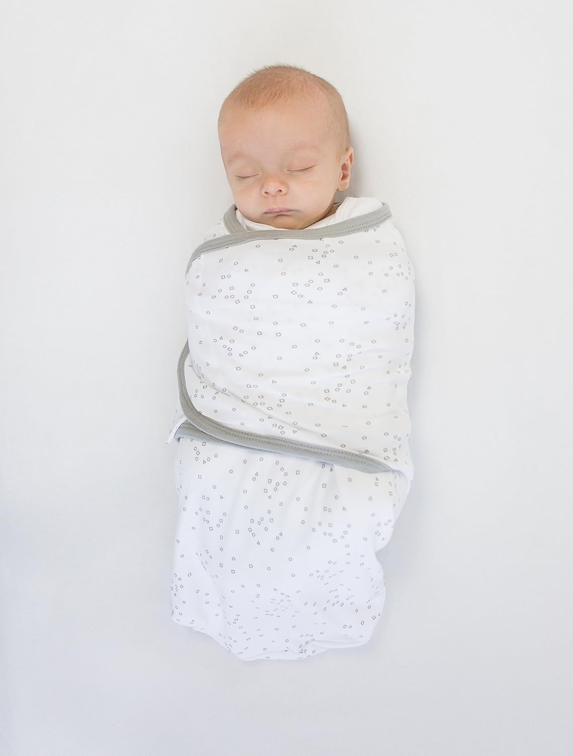 Amazing Baby - Premium Cotton Swaddle Wraps (set Of 2) - Tiny Elephants & Confetti, Sterling