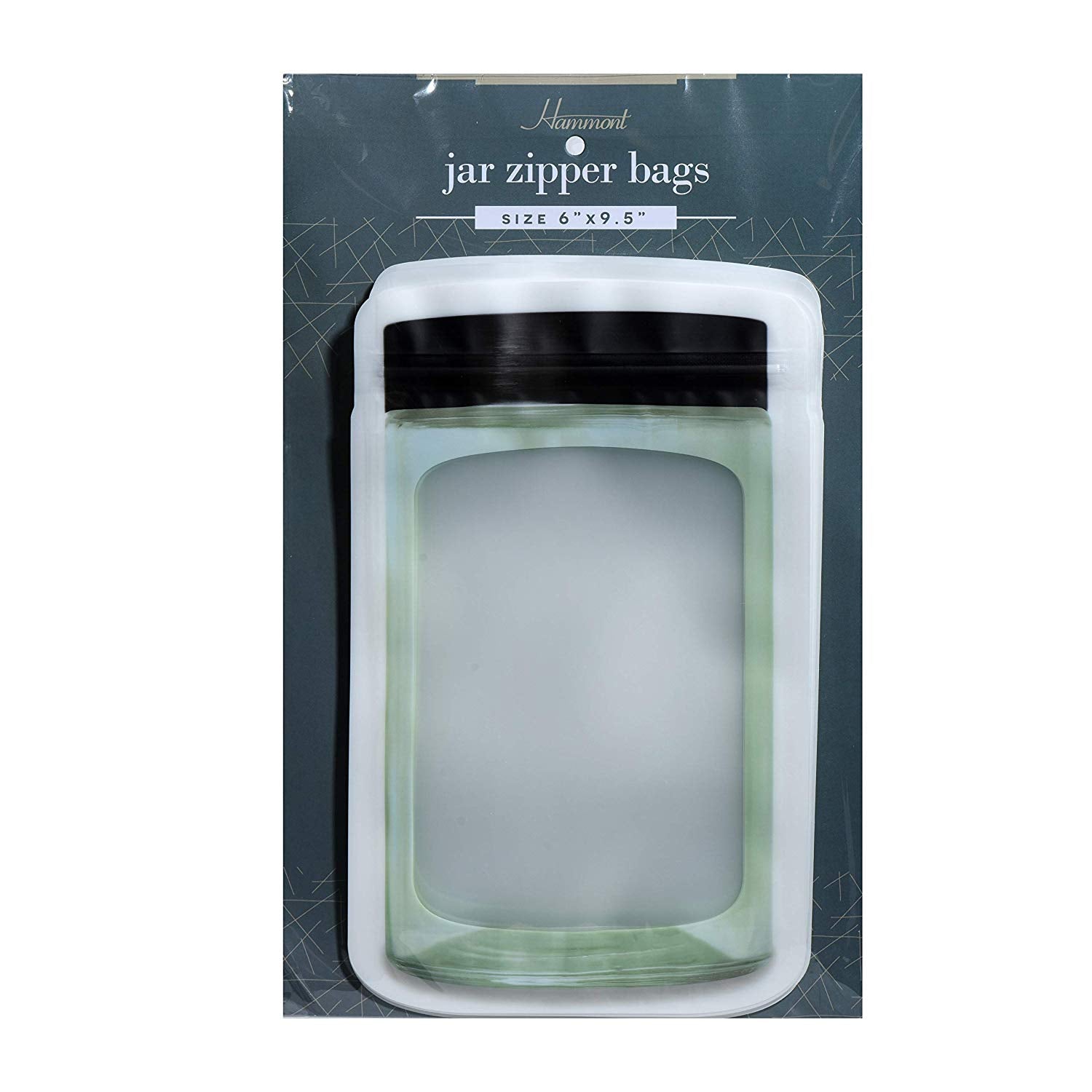 Jar Shape Airtight Seal Black 6"x9.5" Bag 20 Packs