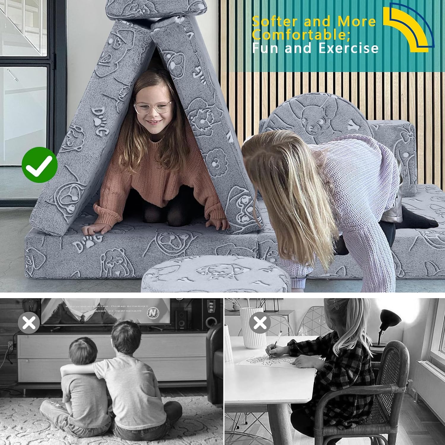 8-piece Kids Play Couch|glowsofa