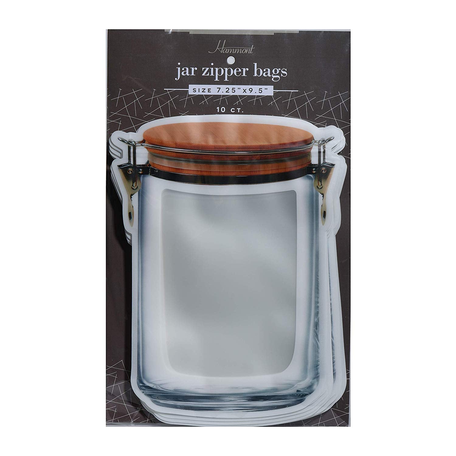 Jar Shape Airtight Bag Wood 7.25"x9.5" Pack Of 20