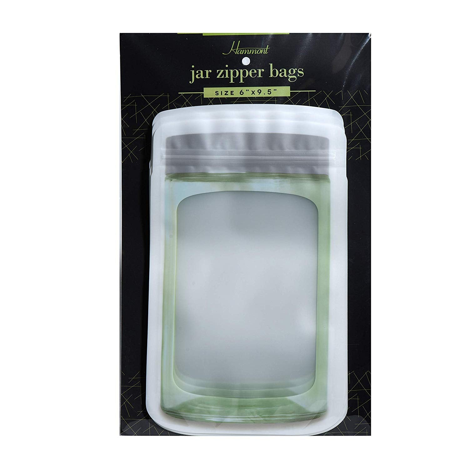 Jar Shape Airtight Bag Silver 5"x7.5" 20 Packs