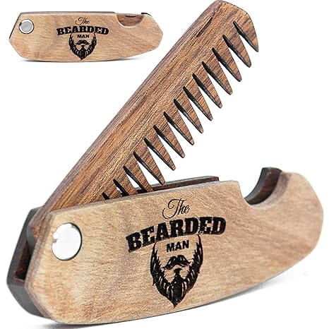 Wooden Beard Comb - Bearded Man