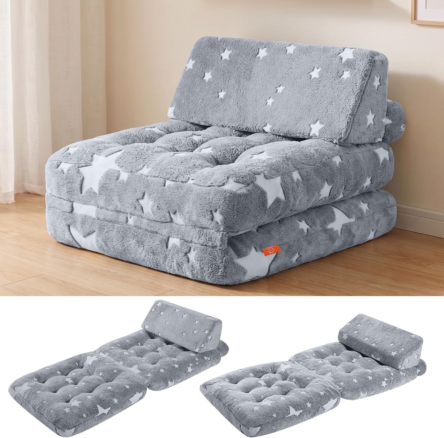 Kids Couch, 3-in-1 Fold-out Foam Chair