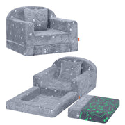 Rainbow Unicorn Glow Kids Couch, 42" Fold Out
