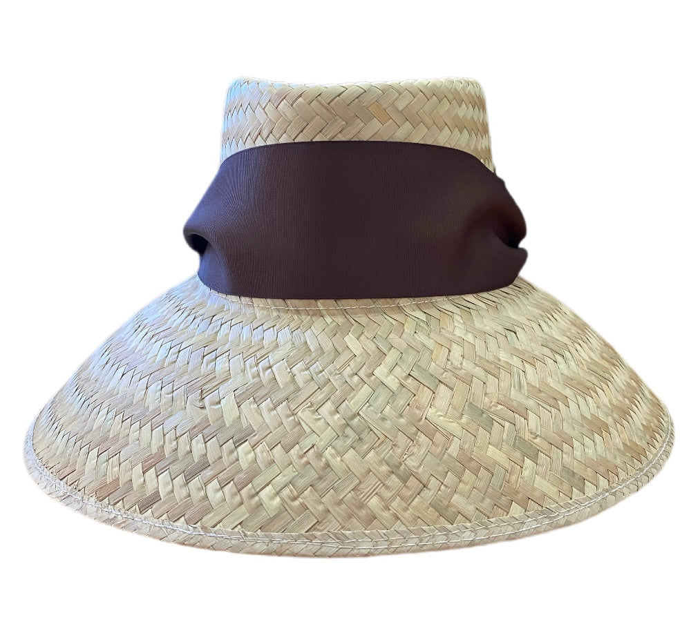 Amaryllis Sun Hat - Brown Wide & Short Grosgrain Ribbon