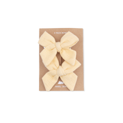 Solid Muslin Italian Straw - 2 Pack Bow Clips