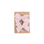 Solid Muslin Lotus - 2 Pack Bow Clips