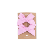 Solid Pink Frosting - 2 Pack Bow Clips