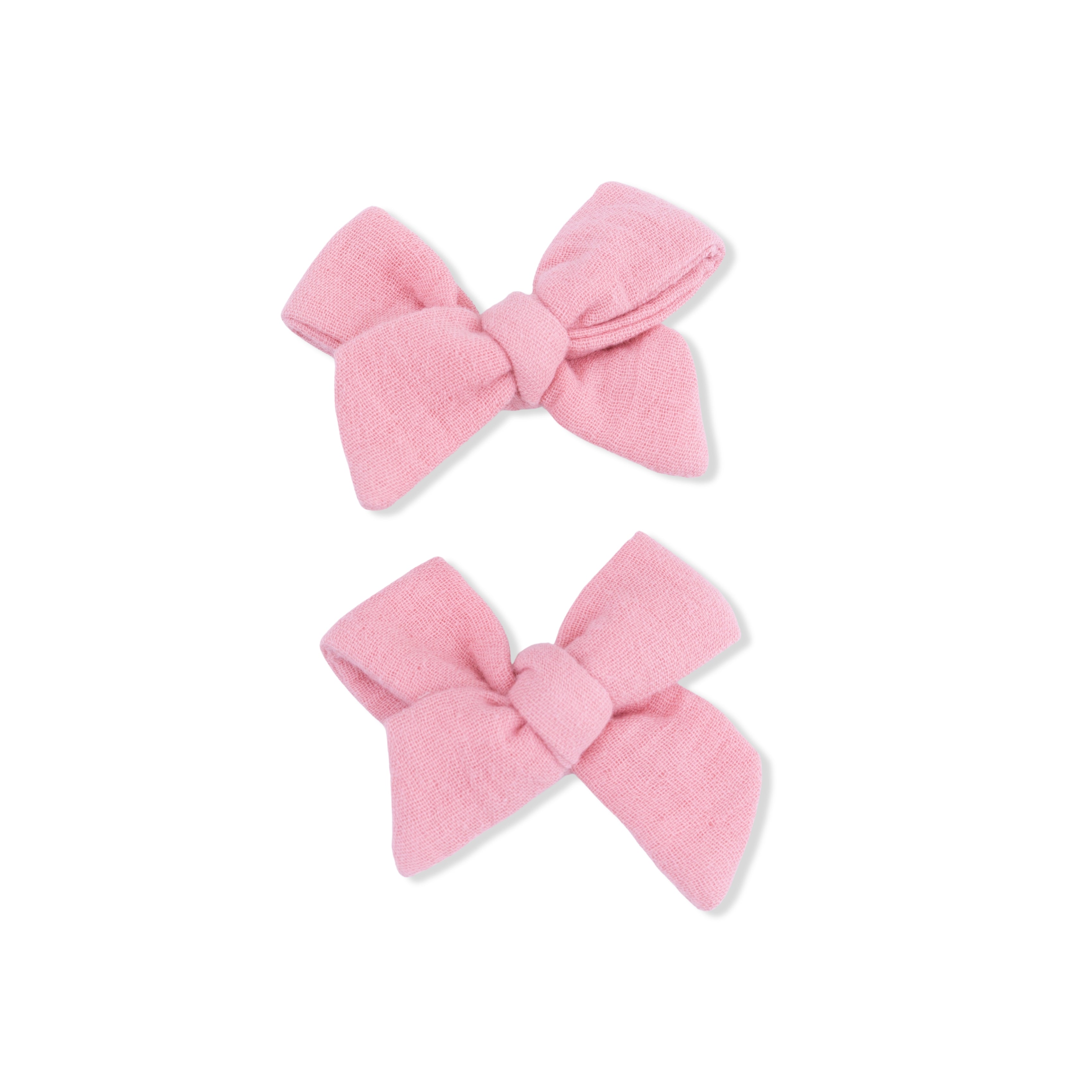 Solid Muslin Poignant Pink - 2 Pack Bow Clips